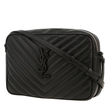 Borsa a tracolla Saint Laurent  Lou Sac Caméra in pelle trapuntata a zigzag nera