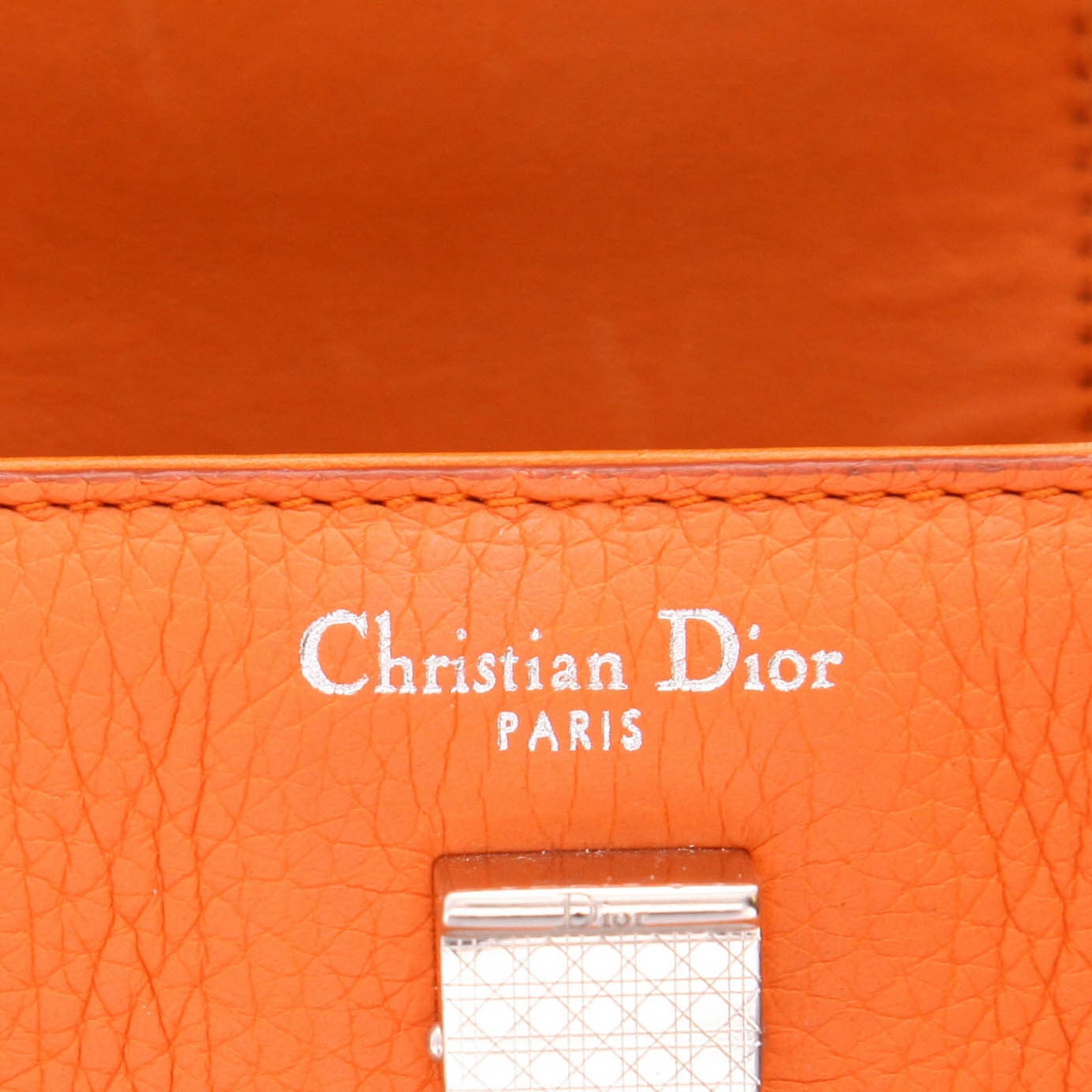 Borsa a tracolla Dior  Diorever in pelle arancione - Detail D2