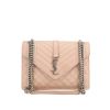Saint Laurent  Envelope medium model  shoulder bag  in beige grained leather - 360 thumbnail