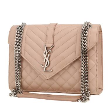 Borsa a tracolla Saint Laurent  Envelope modello medio  in pelle martellata beige