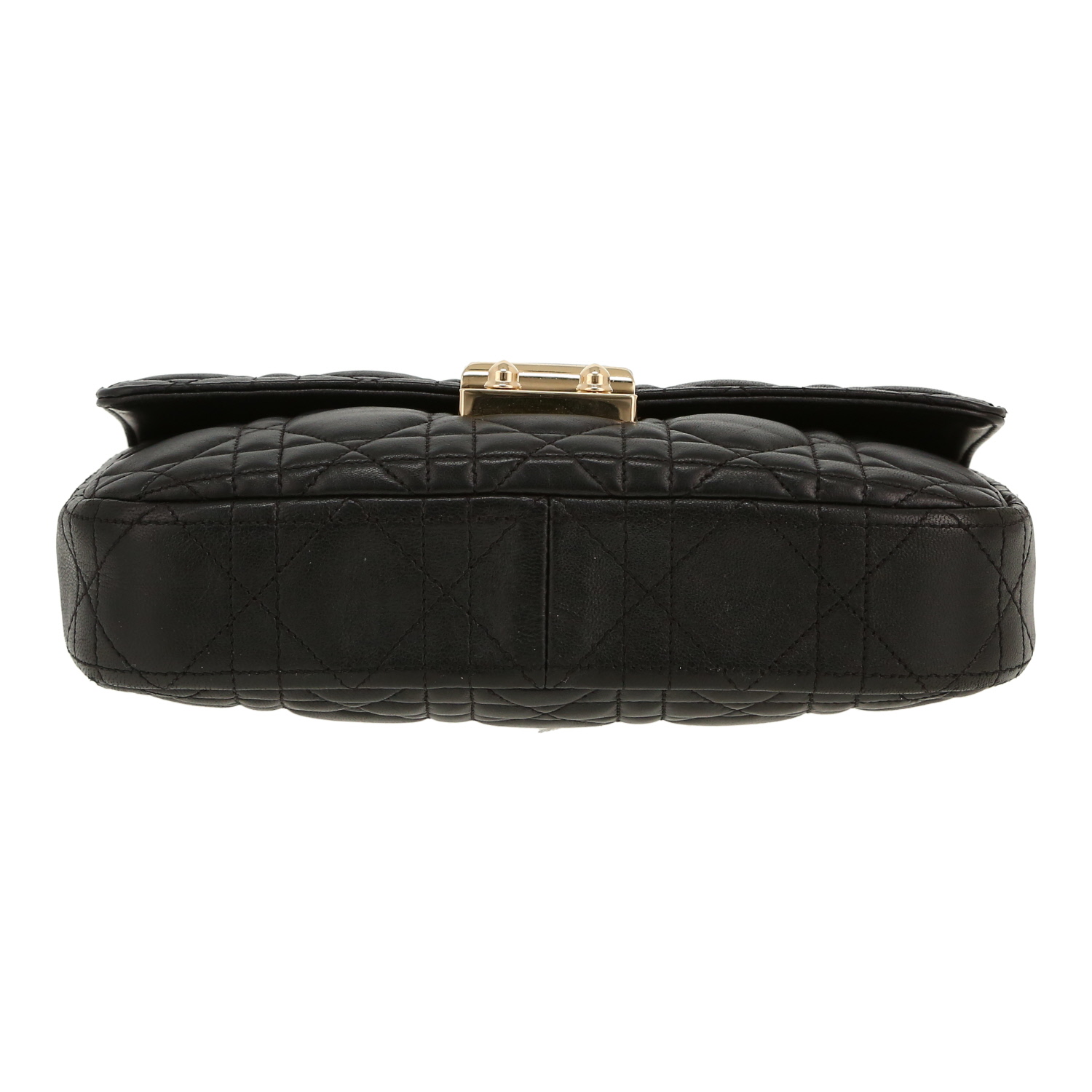 Sac bandoulière Dior   en cuir cannage noir - Detail D1