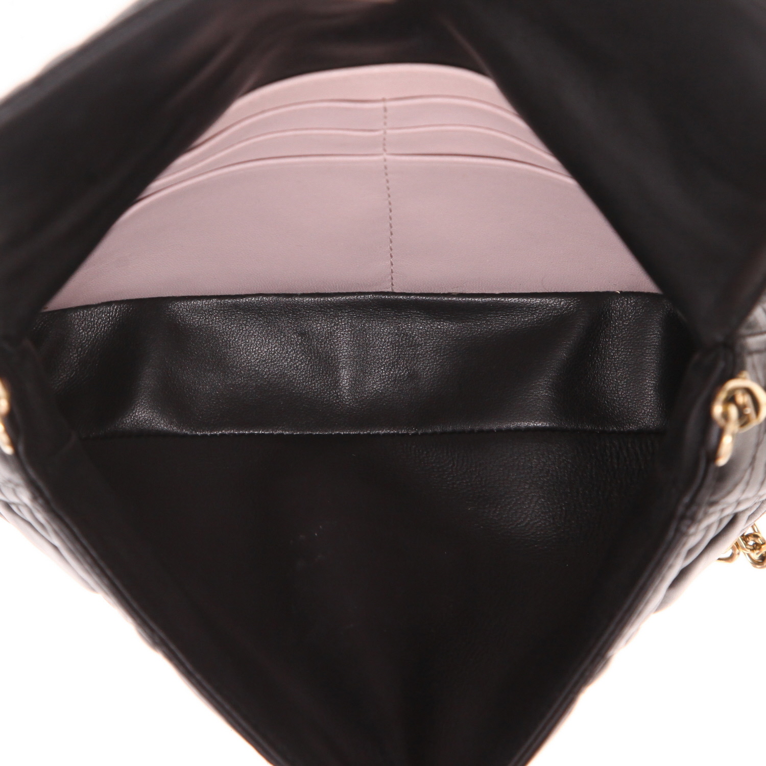 Sac bandoulière Dior   en cuir cannage noir - Detail D3