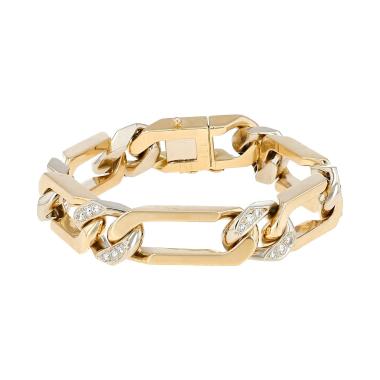 Brazalete época años 80 Van Cleef & Arpels  de oro amarillo, oro blanco y diamantes