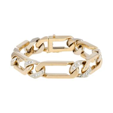 Van Cleef & Arpels 1980's bracelet in yellow gold, white gold and diamonds