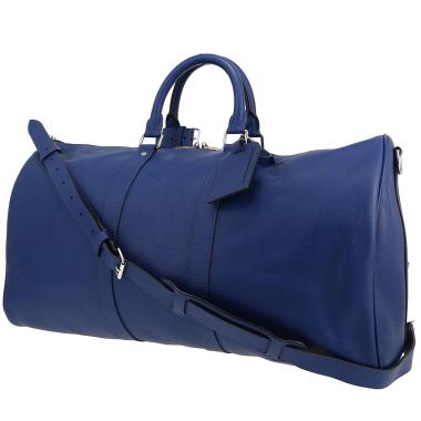 Sac de voyage Louis Vuitton  Keepall 50 en cuir taiga bleu