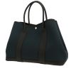 Sac cabas Hermès  Garden Party en toile bleue et cuir noir - 00pp thumbnail