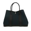 Sac cabas Hermès  Garden Party en toile bleue et cuir noir - 360 thumbnail