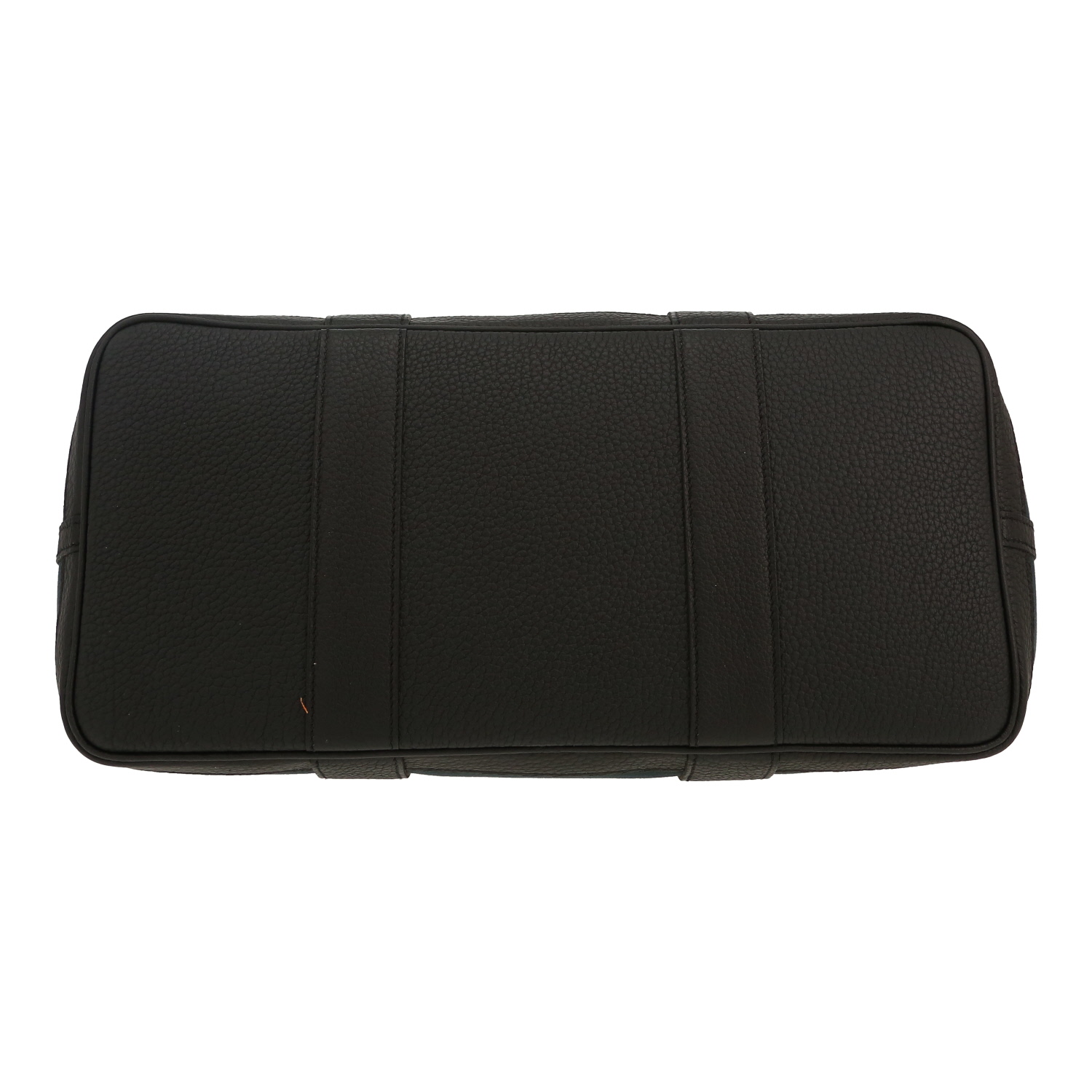 Sac cabas Hermès  Garden Party 36 cm en toile bleue et cuir noir - Detail D1