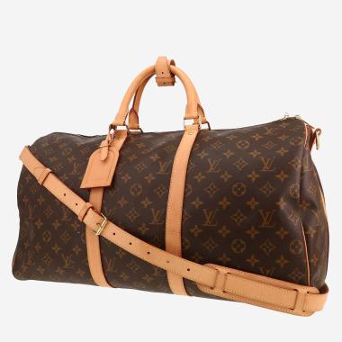 Louis Vuitton Keepall 50 travel bag in brown Monogram canvas and natural leather