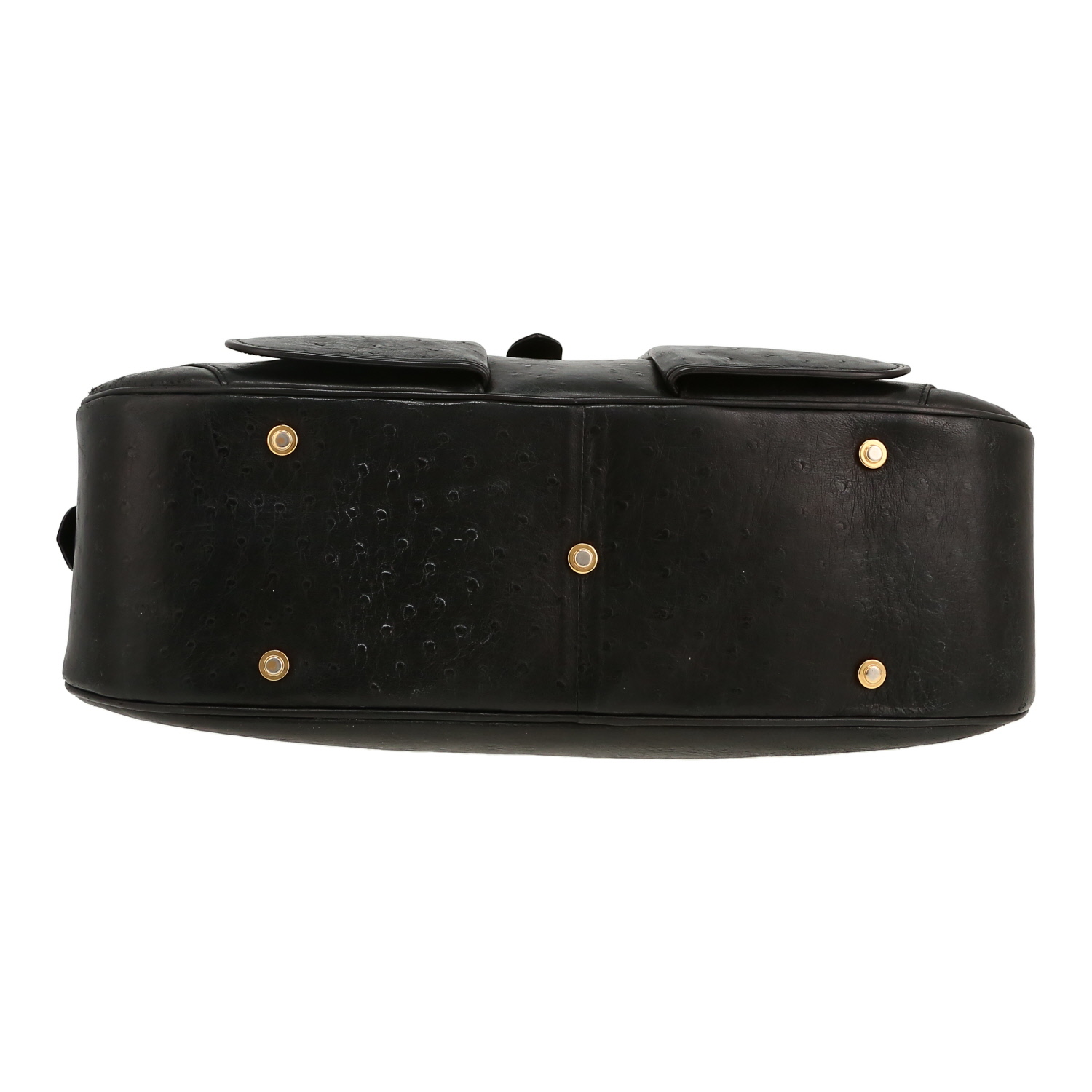 Dior   handbag  in black ostrich leather - Detail D1