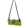 Fendi  Baguette shoulder bag  in green woollen fabric  and brown leather - 00pp thumbnail