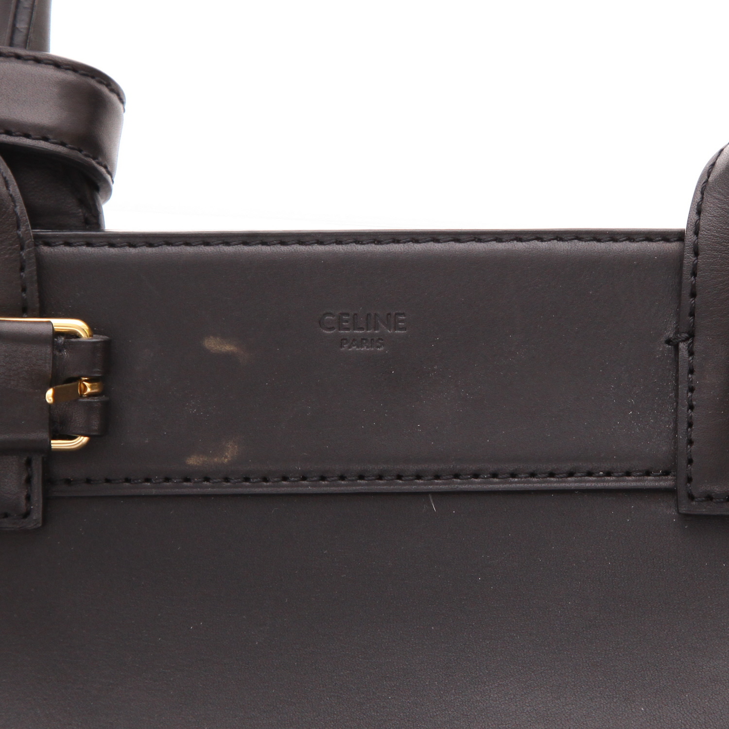 Sac cabas Celine  Conti en cuir noir - Detail D2