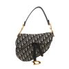 Dior  Saddle handbag  in blue monogram canvas Oblique  and navy blue leather - 360 thumbnail