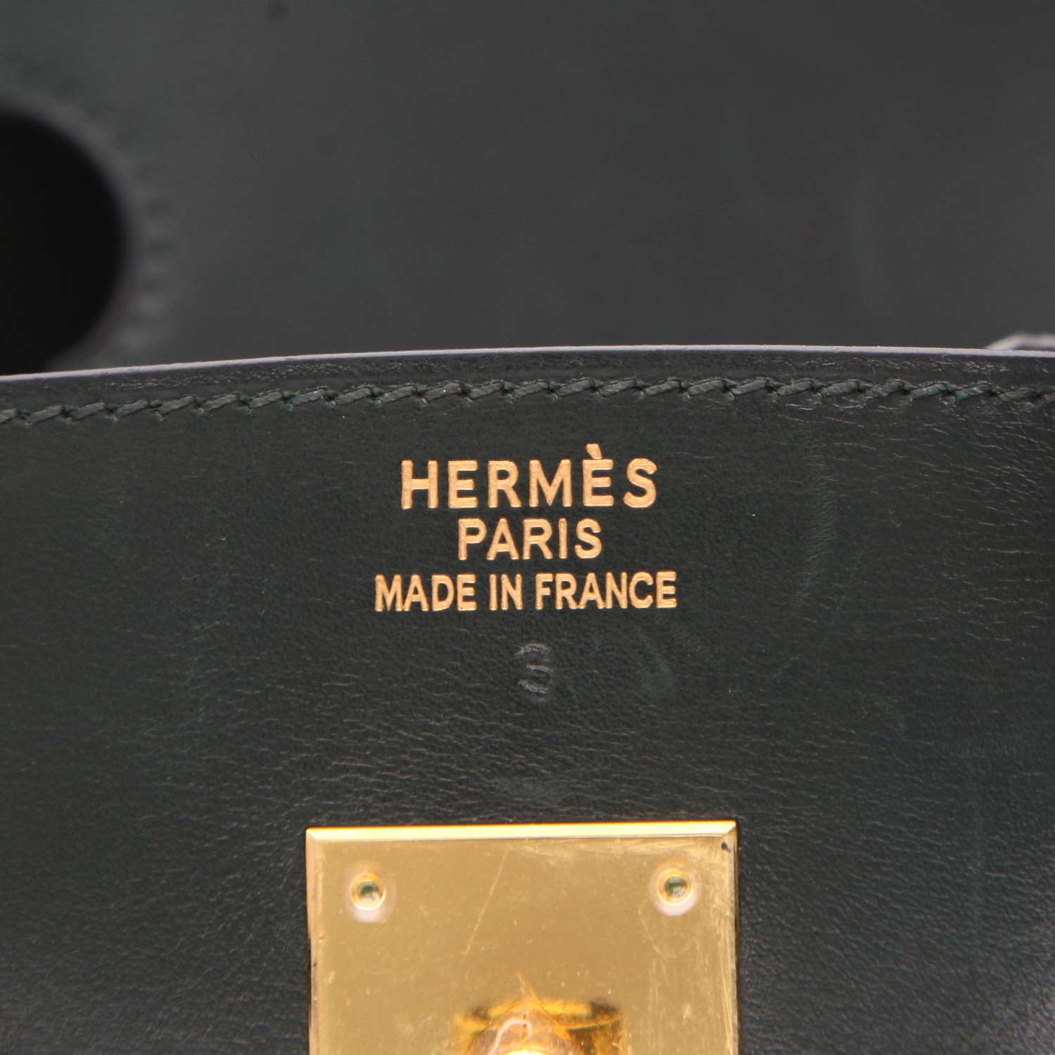 Sac à main Hermès  Birkin 35 cm en cuir box vert - Detail D2
