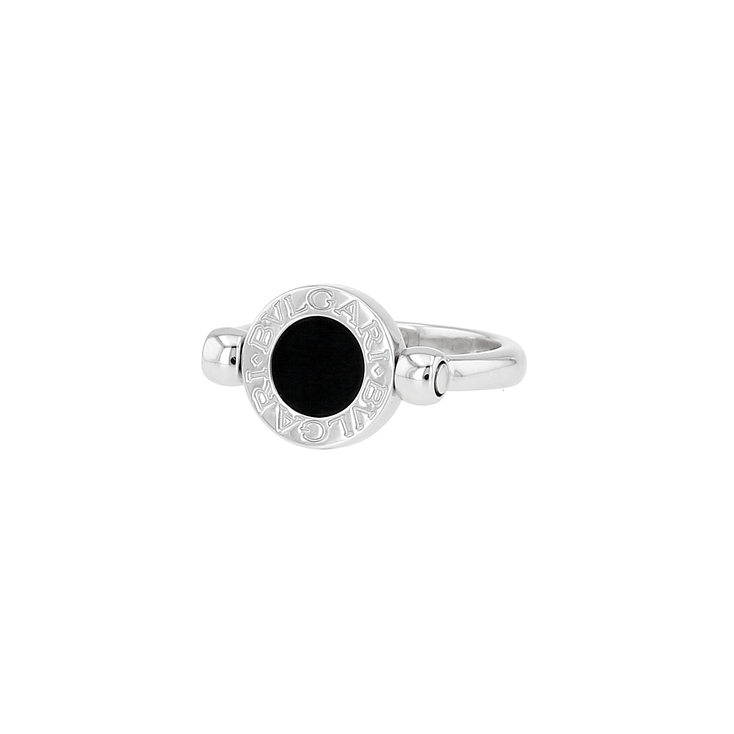Bulgari Bulgari Bulgari ring in white gold, diamonds and onyx - Detail D3