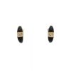 Paire de boucles d'oreilles Vintage  en or jaune, or jaune 14k, onyx et diamants - 360 thumbnail