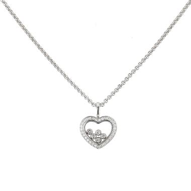 Collier Chopard Happy Diamonds en or blanc et diamants