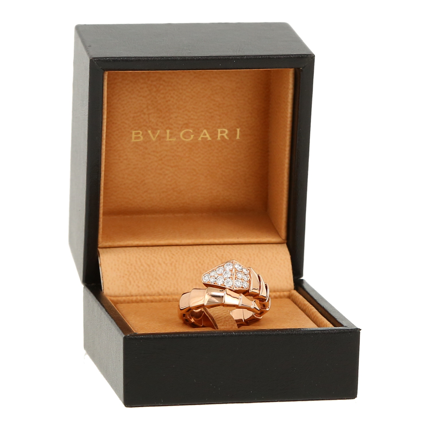 Bague Bulgari Serpenti Viper en or rose et diamants - Detail D2