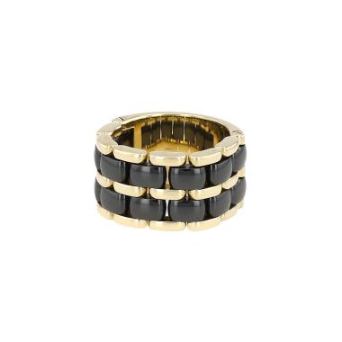 Bague souple Chanel Ultra grand modèle en or jaune et céramique