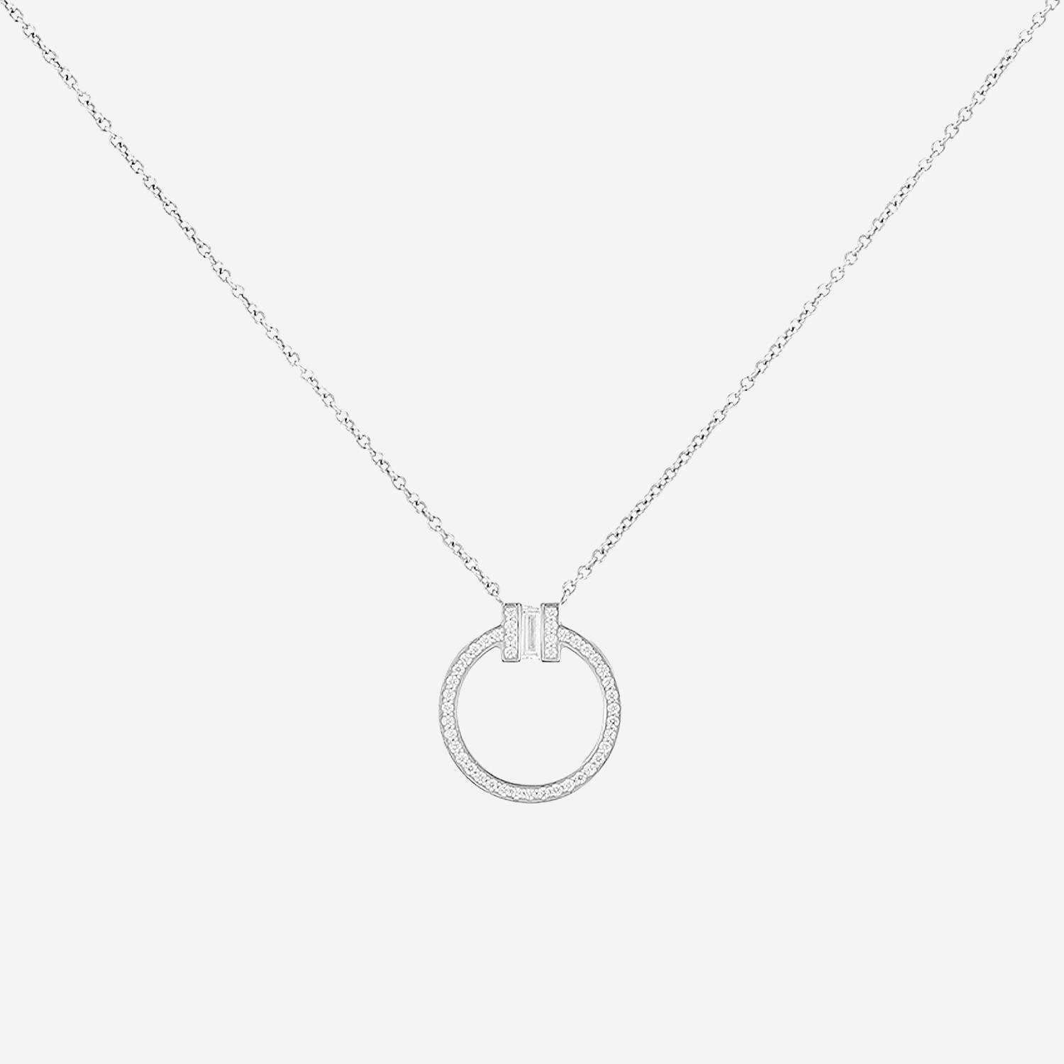 Tiffany 
Co Tiffany T pendant in white gold and diamonds