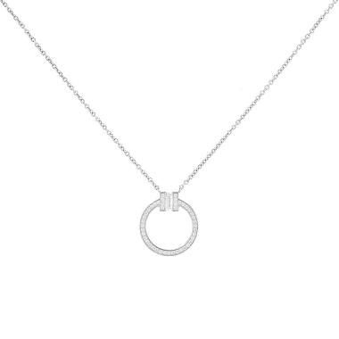 Ciondolo Tiffany & Co Tiffany T in oro bianco e diamanti
