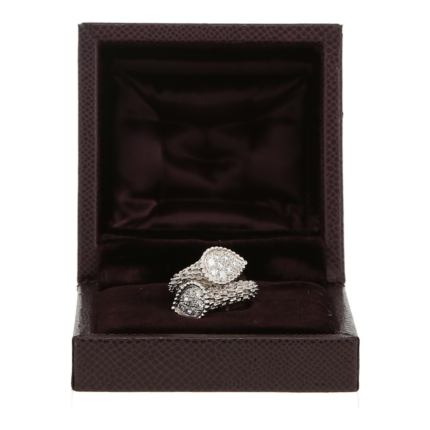 Bague Boucheron Serpent Bohème Toi & Moi motif S en or blanc et diamants - Detail D2