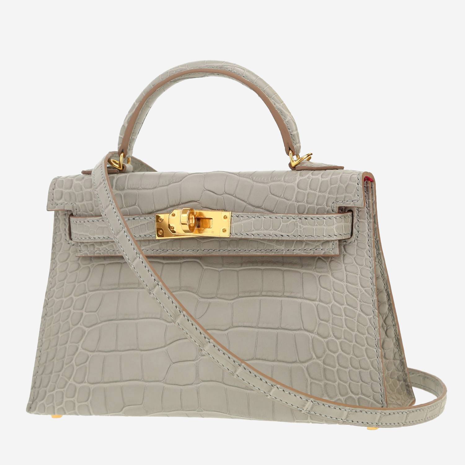 Hermès  Kelly 20 cm shoulder bag  in Gris Perle alligator