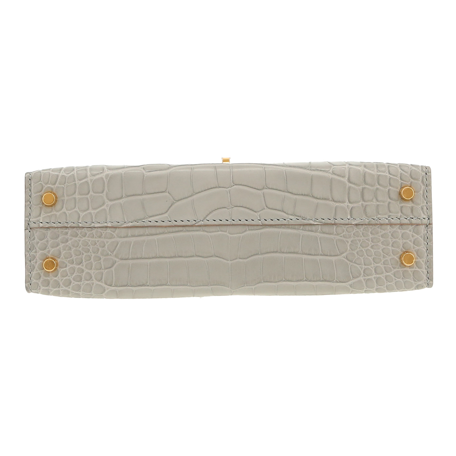 Bolso bandolera Hermès  Kelly 20 cm en aligátor Gris Perle - Detail D1