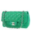 Borsa a tracolla Chanel  Mini Timeless in pelle verniciata e foderata verde - 00pp thumbnail