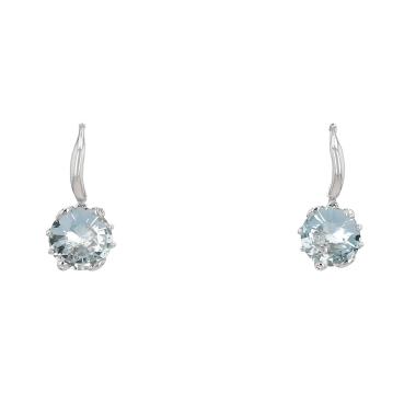 Pendientes Dior Oui de oro blanco, aguamarina y diamantes