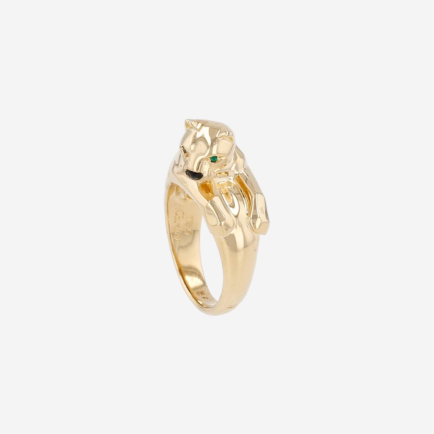 Bague Cartier Panthère en or jaune, onyx et émeraudes