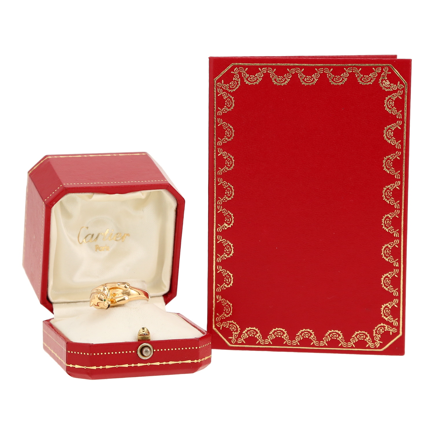 Anello Cartier Panthère in oro giallo, onice e smeraldo - Detail D2