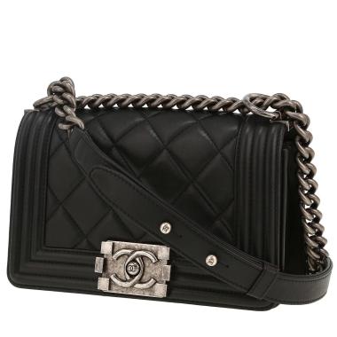 Sac bandoulière Chanel  Boy petit modèle  en cuir matelassé noir