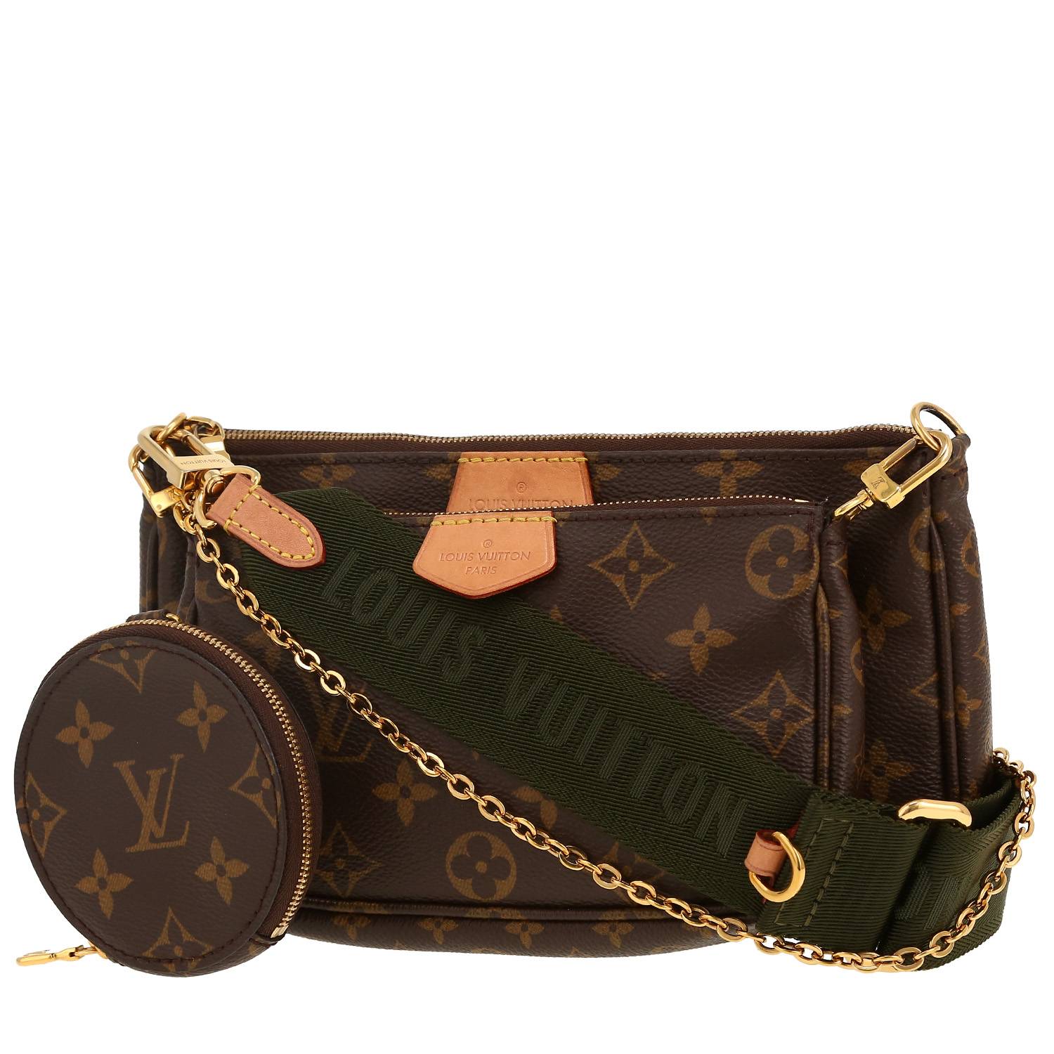 Louis Vuitton  Multi-Pochette shoulder bag  in brown monogram canvas  and natural leather