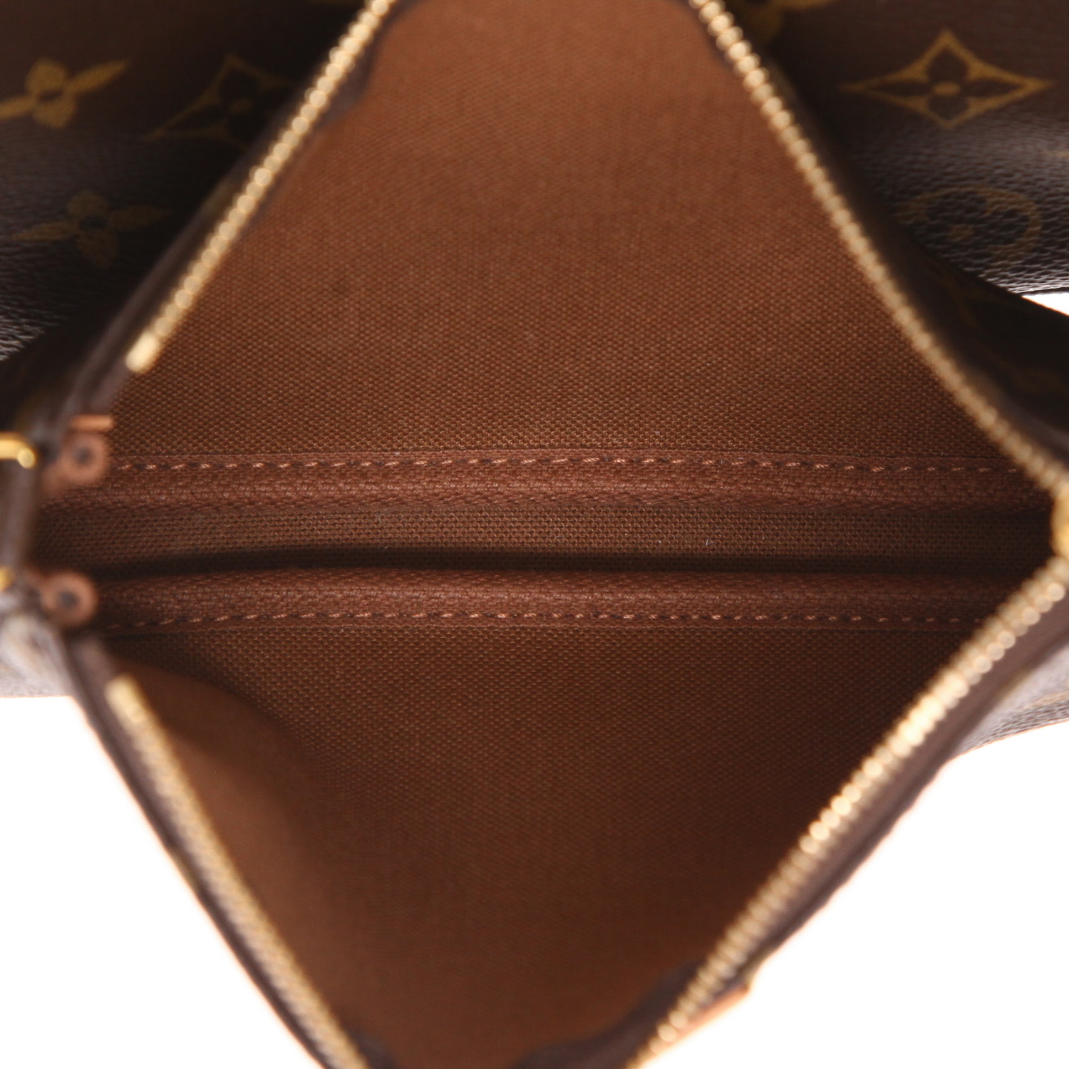Louis Vuitton  Multi-Pochette shoulder bag  in brown monogram canvas  and natural leather - Detail D4