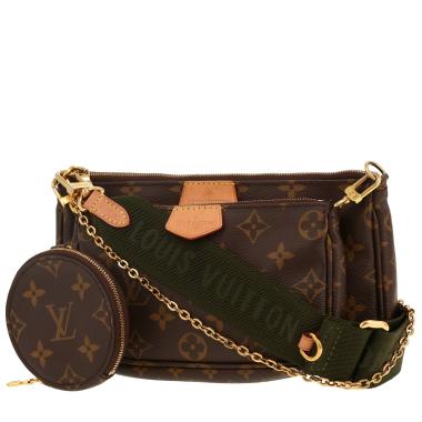 Borsa a tracolla Louis Vuitton  Multi-Pochette in tela monogram marrone e pelle naturale