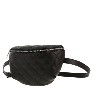 Chanel  Pochette clutch-belt  in black quilted leather