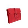 Pochette Hermès  Jige en cuir Courchevel rouge - Detail D5 thumbnail