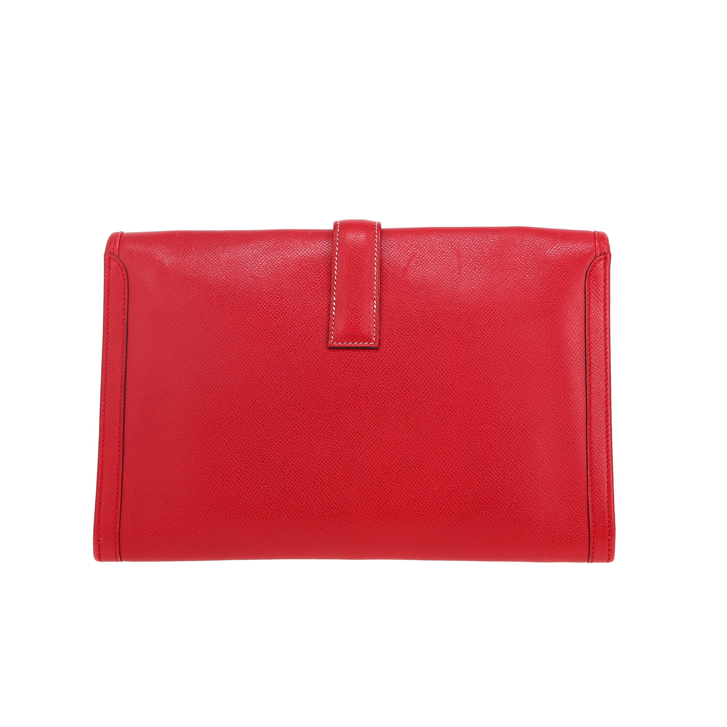 Hermès  Jige pouch  in red Courchevel leather - Detail D7