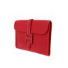 Pochette Hermès  Jige en cuir Courchevel rouge - Detail D9 thumbnail