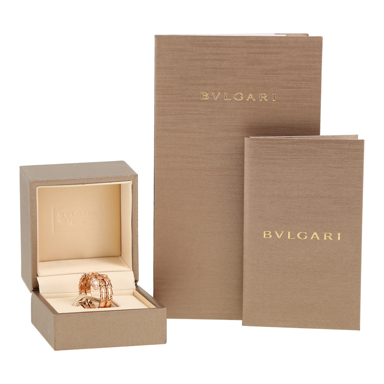 Bague Bulgari Serpenti Viper en or rose et diamants - Detail D2