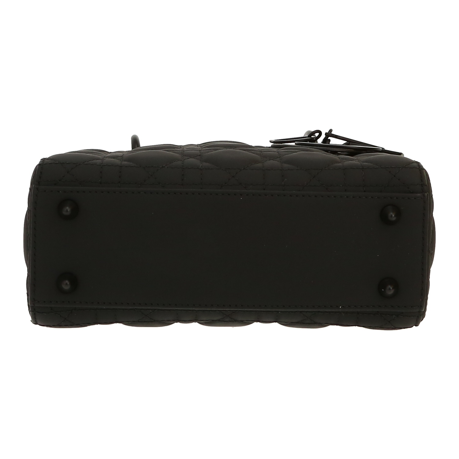 Bolso de mano Dior  Lady Dior en cuero cannage negro - Detail D1