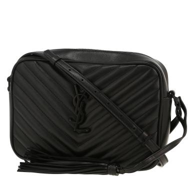 Saint Laurent  Lou Sac Caméra shoulder bag  in black chevron quilted leather