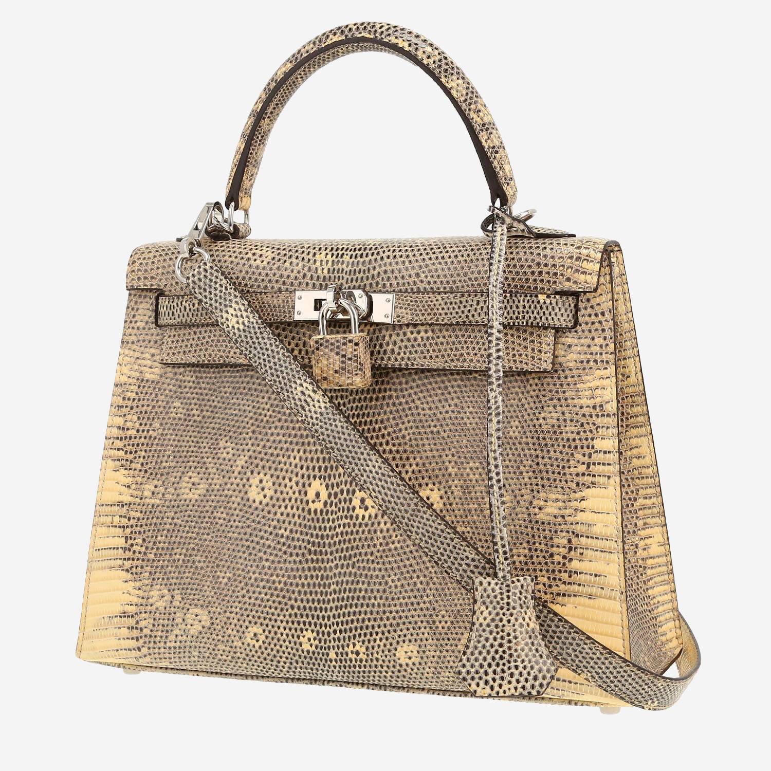 Borsa Hermès  Kelly 25 cm in lucertola Ombré
