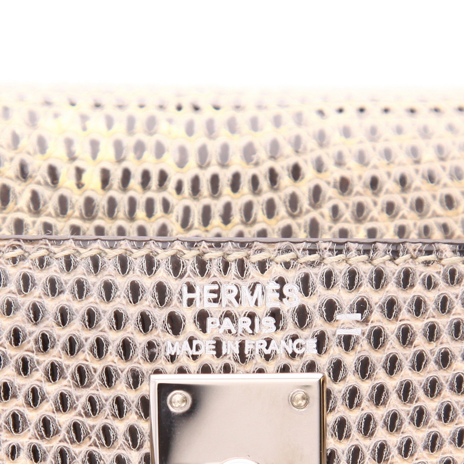 Bolso de mano Hermès  Kelly 25 cm en piel de lagarto Ombré - Detail D2