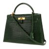 Bolso de mano Hermès  Kelly 32 cm en cocodrilo porosus Vert Emeraude - 00pp thumbnail
