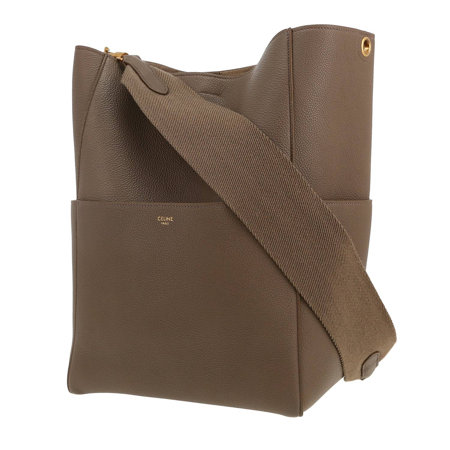 Celine  Sac Sangle handbag  in taupe grained leather