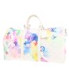 Bolsa de viaje Louis Vuitton  Keepall Editions Limitées en lona Monogram multicolor y cuero blanco - 00pp thumbnail