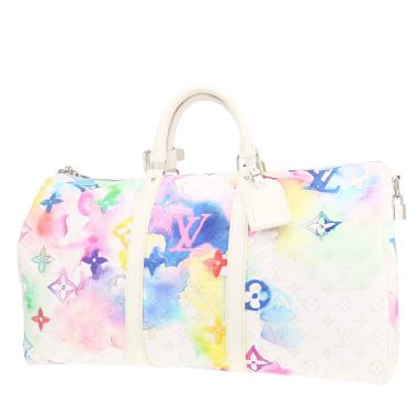 Louis Vuitton  Keepall Editions Limitées travel bag  in multicolor monogram canvas  and white leather