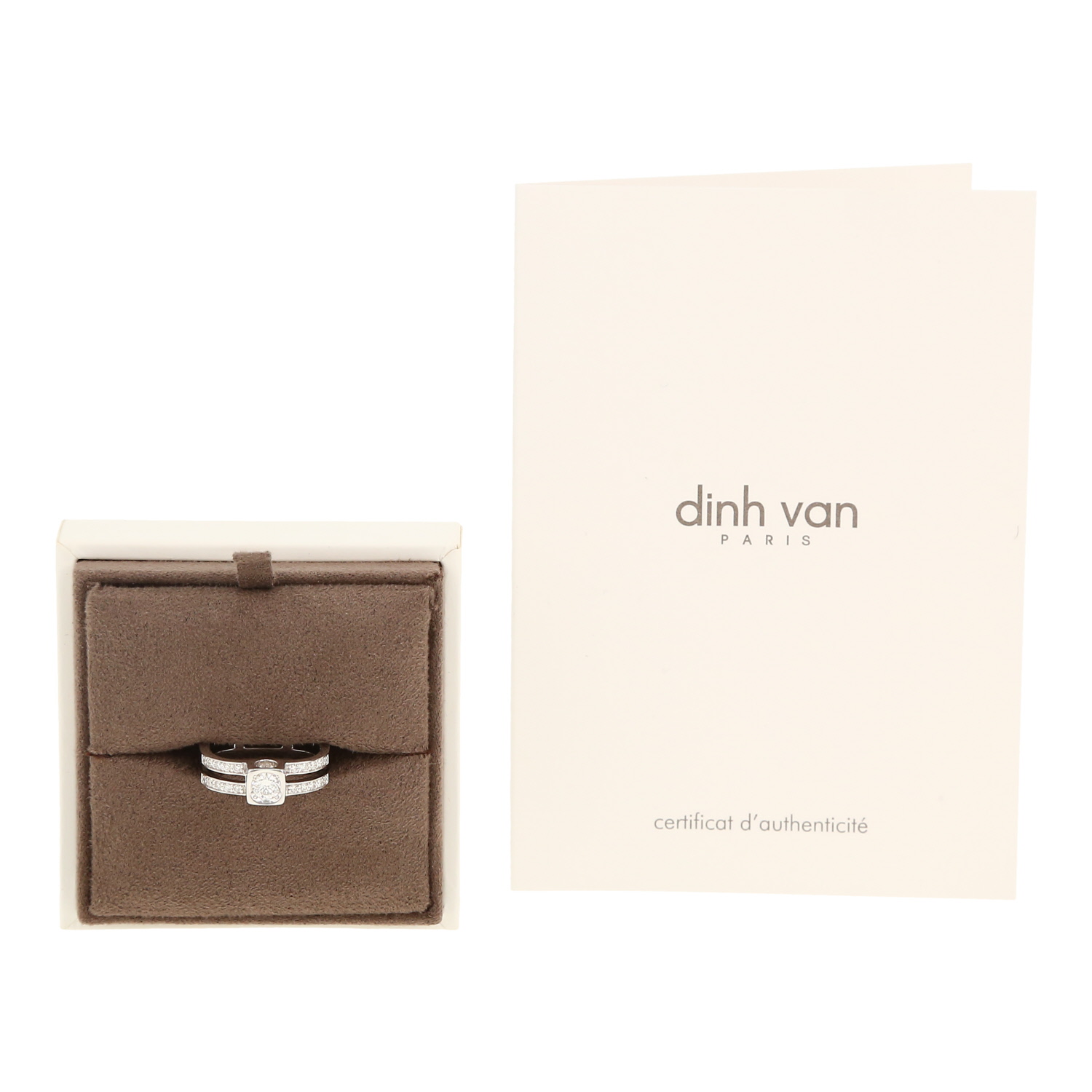 Bague Dinh Van Le Cube Diamant grand modèle en or blanc et diamants - Detail D2